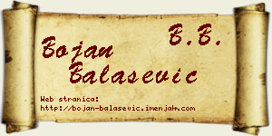 Bojan Balašević vizit kartica